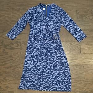 Sara Campbell Faux Wrap Dress - Blue Size XS